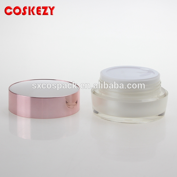 wholesale face cream acrylic plastic jar with lid 15g pearl white cosmetic packaging