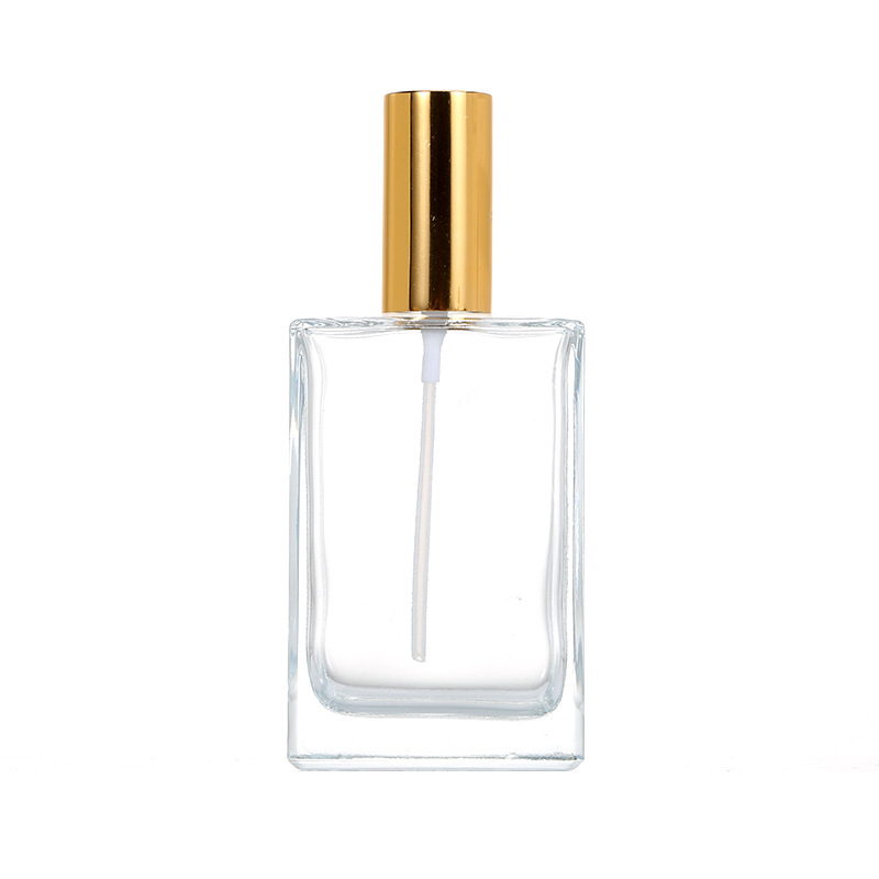wholesale factory clear glass square cosmetic Spray Bottle and pump bottle for perfume or foundation with good price