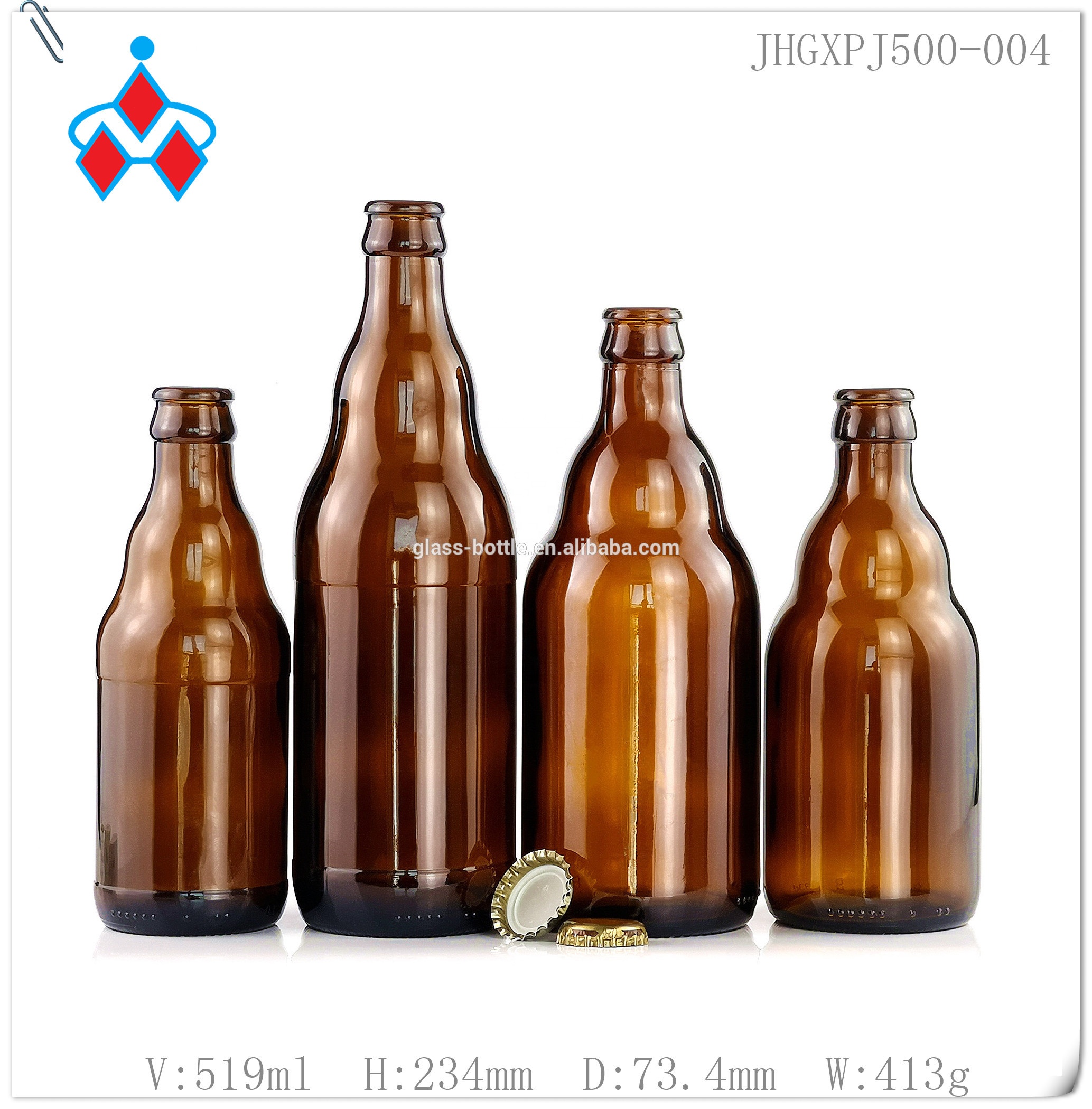 wholesale factory direct high quality 330ml 500ml swing top cap liquor beer glass bottle