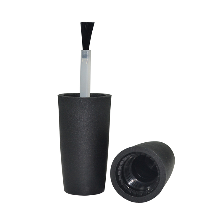 wholesale fancy empty uv gel square mini clear black 13ml nail polish glass bottle with brush