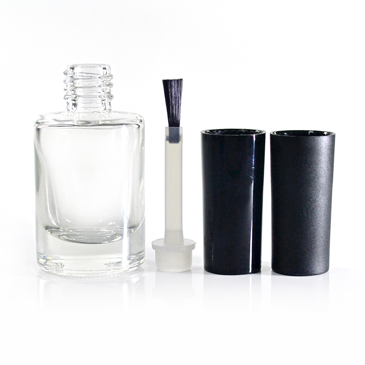 wholesale fancy empty uv gel square mini clear black 15ml nail polish glass bottle with brush cap