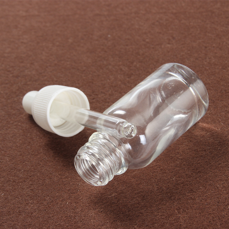 wholesale fine rribbed white dropper for cosmetic glass essential oil bottle