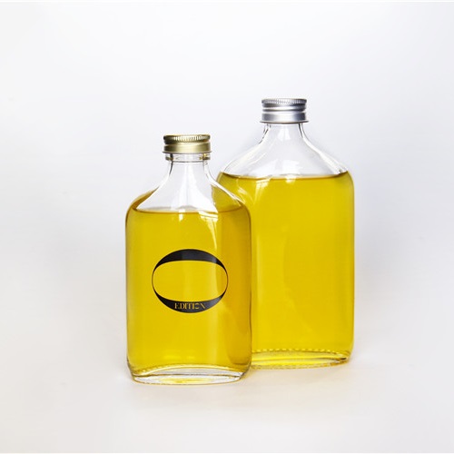 wholesale flat-shaped glass wine bottle 200ml transparent wine glass bottle