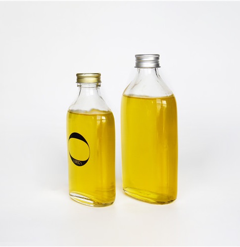 wholesale flat-shaped glass wine bottle 200ml transparent wine glass bottle