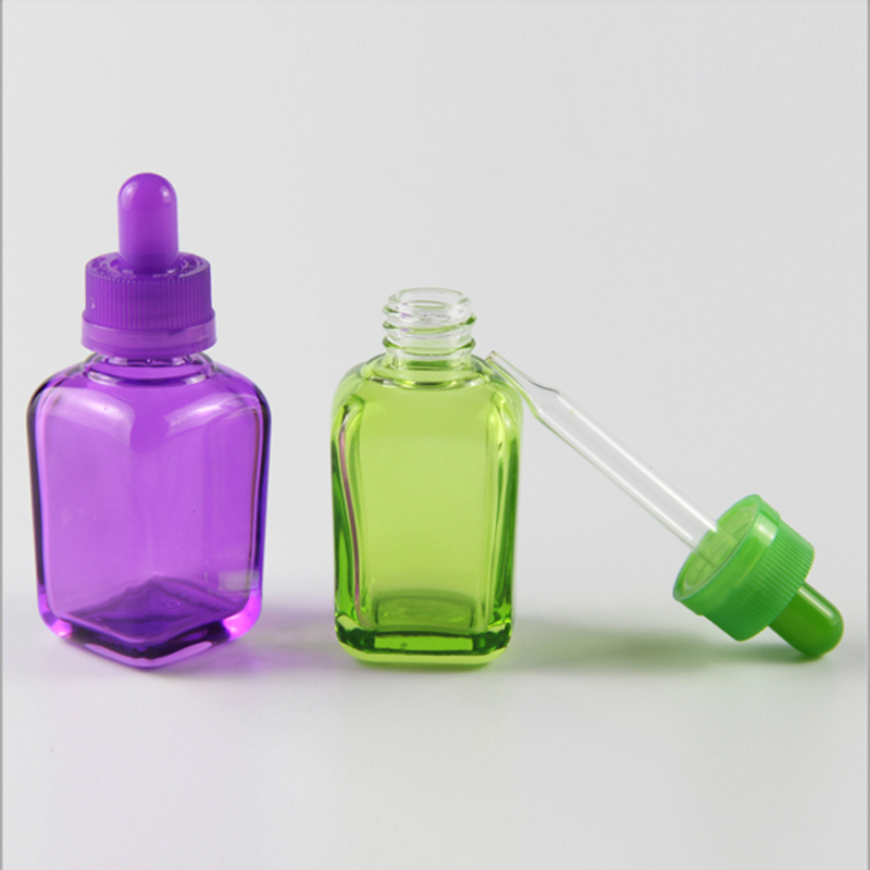 wholesale flat square glass dropper bottle 15ml 30ml ecig ejuice frosted black glass bottle with childproof cap