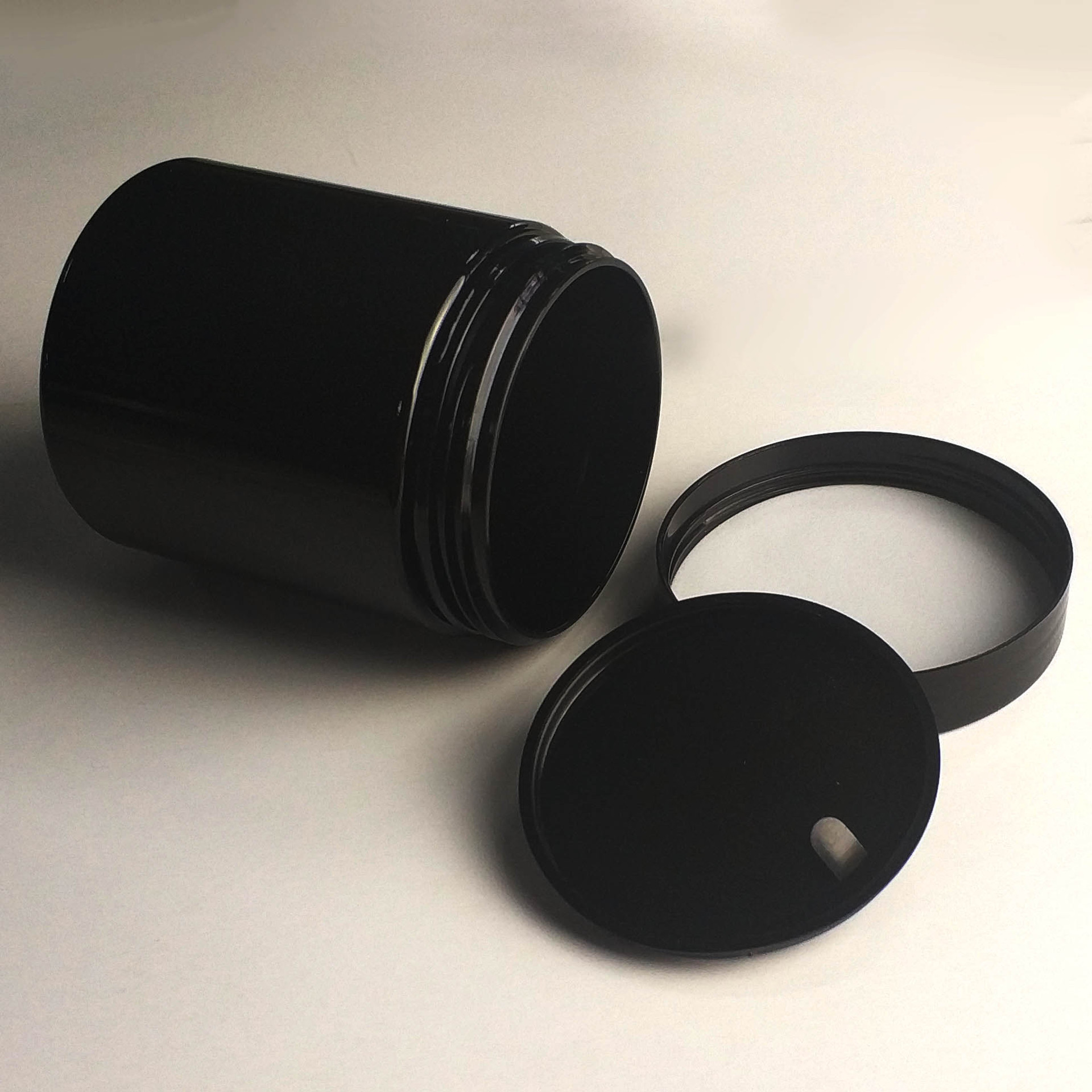 wholesale food grade 100g 120g 150g 200g 250g 300g 500g black PET plastic jar with black plastic cap