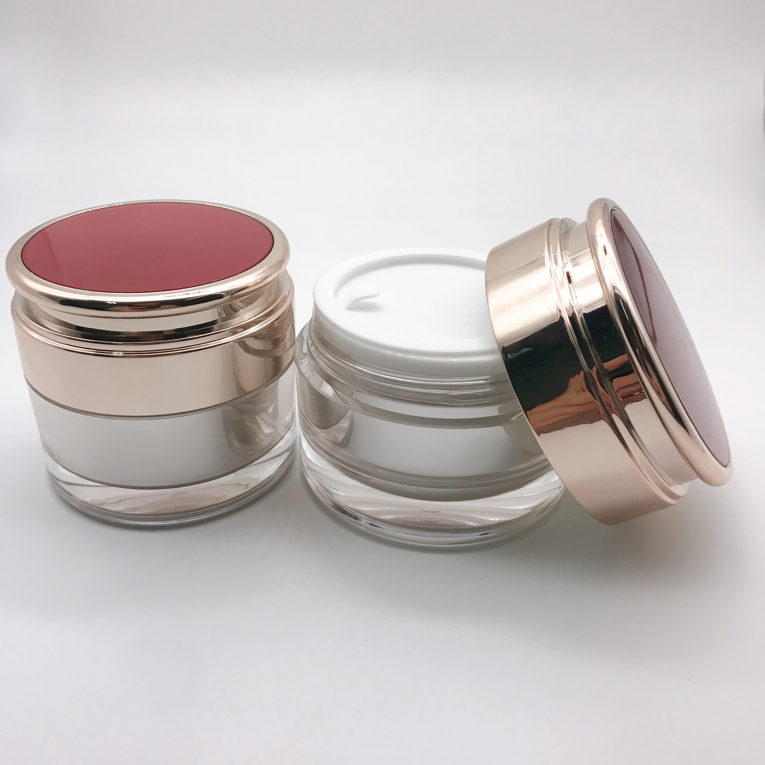 wholesale free sample 30g 50g red luxury PMMA acrylic cream jar