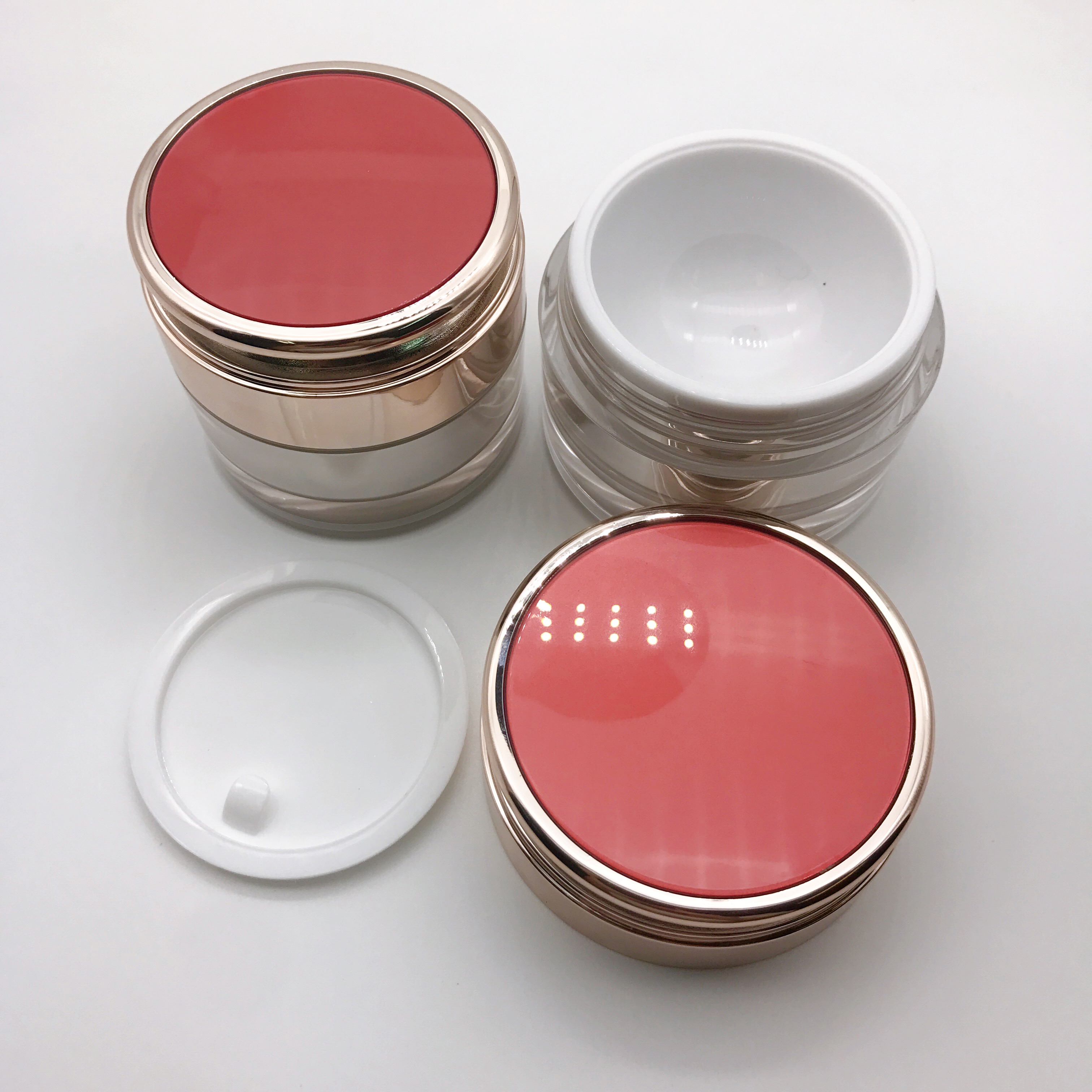 wholesale free sample 30g 50g red luxury PMMA acrylic cream jar