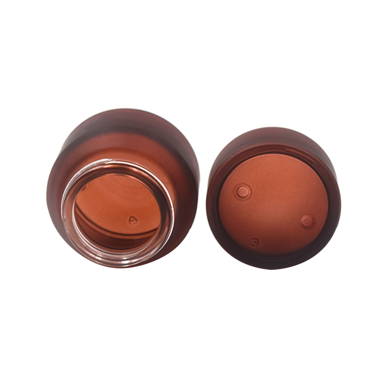 wholesale frosted amber cosmetic eye body cream lotion glass container glass jar