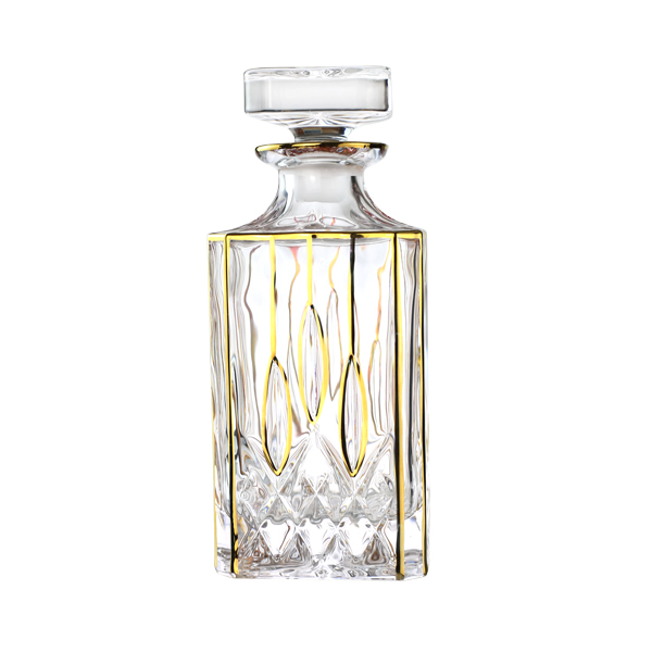 wholesale frosted clear decorative blown fancy liquor glass wine bottles