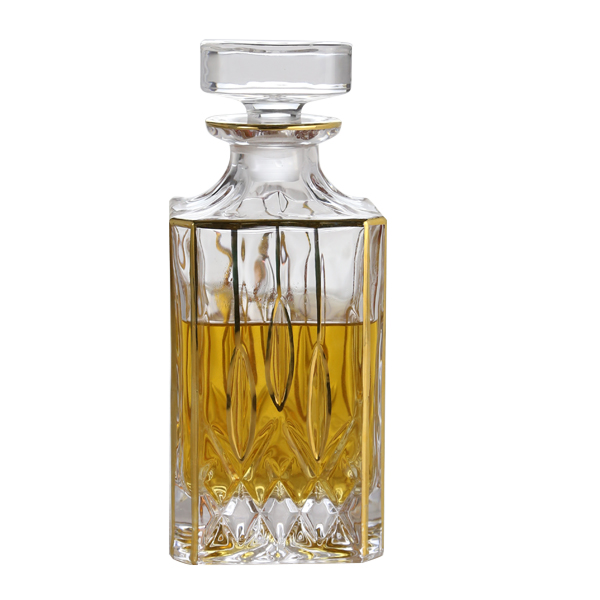 wholesale frosted clear decorative blown fancy liquor glass wine bottles
