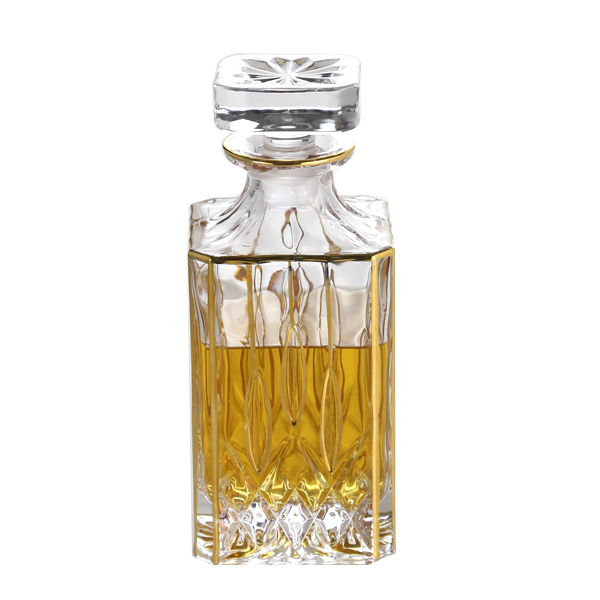 wholesale frosted clear decorative blown fancy liquor glass wine bottles