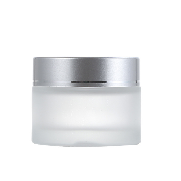 wholesale frosted clear glass cosmetic jar glass jars and bottles with lids