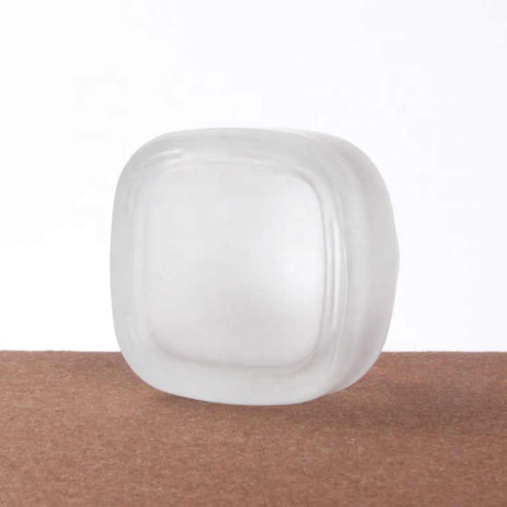 wholesale frosted glass cream jar cosmetic jar with bamboo lid 50g