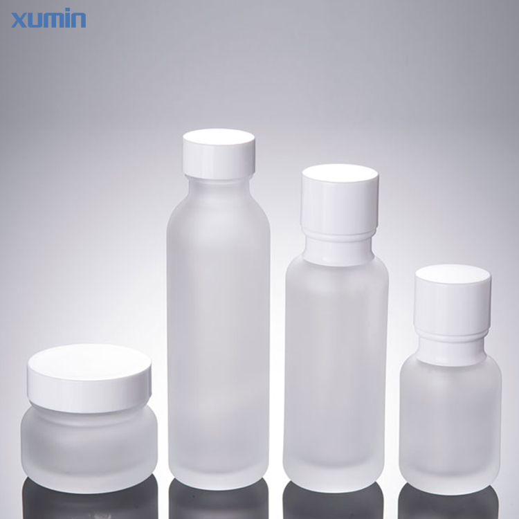 wholesale frosted lotion pump bottle 50ml 110ml 150ml packaging for lotion glass bottle