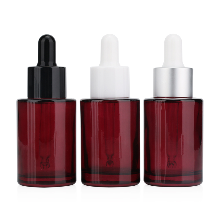 wholesale frosted wine red green amber clear blue essential oil bottles 10ml 20ml 30ml 50ml 100ml glass dropper bottle