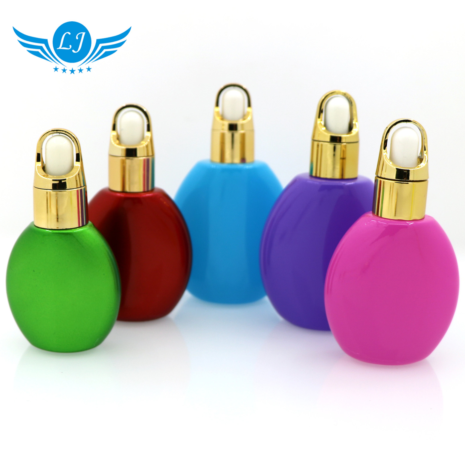 wholesale glass apothecary bottles with head spray for flat essential oil perfume cosmetics packaging