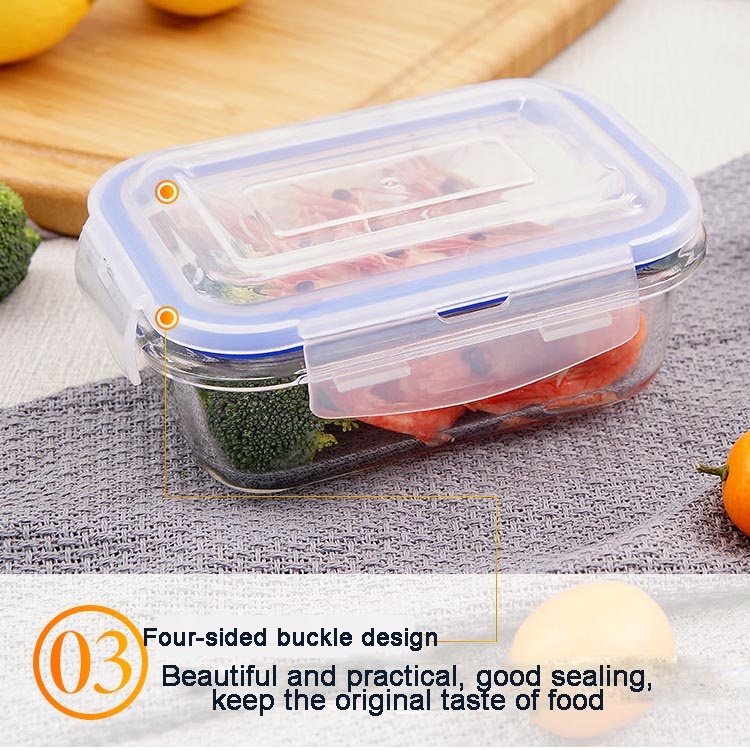 wholesale glass borosilicate food box glass food container lunch box