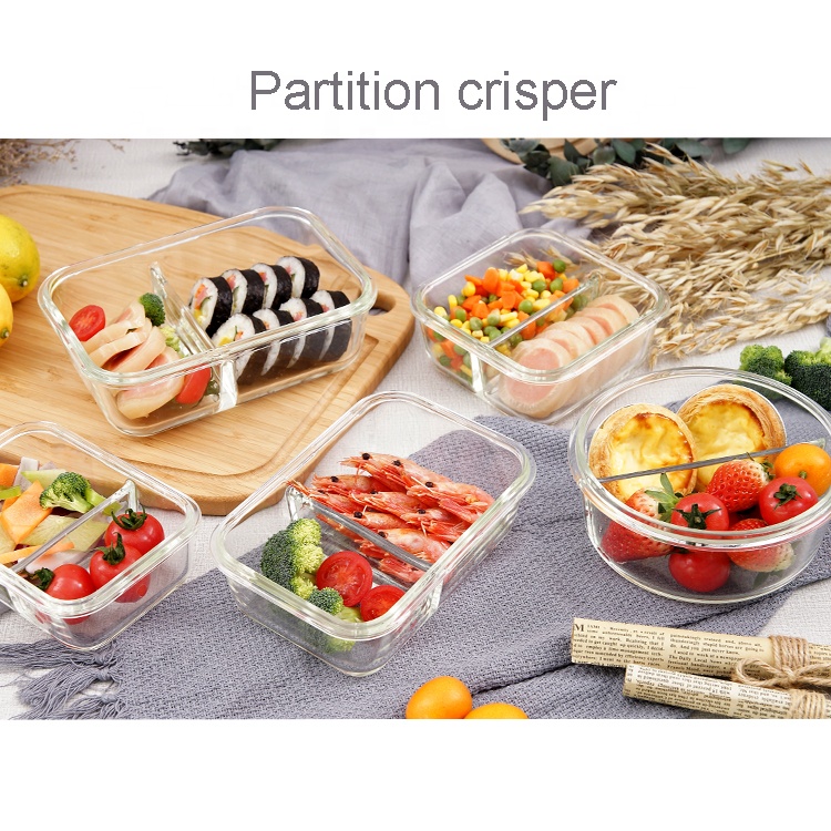 wholesale glass borosilicate food box glass food container lunch box