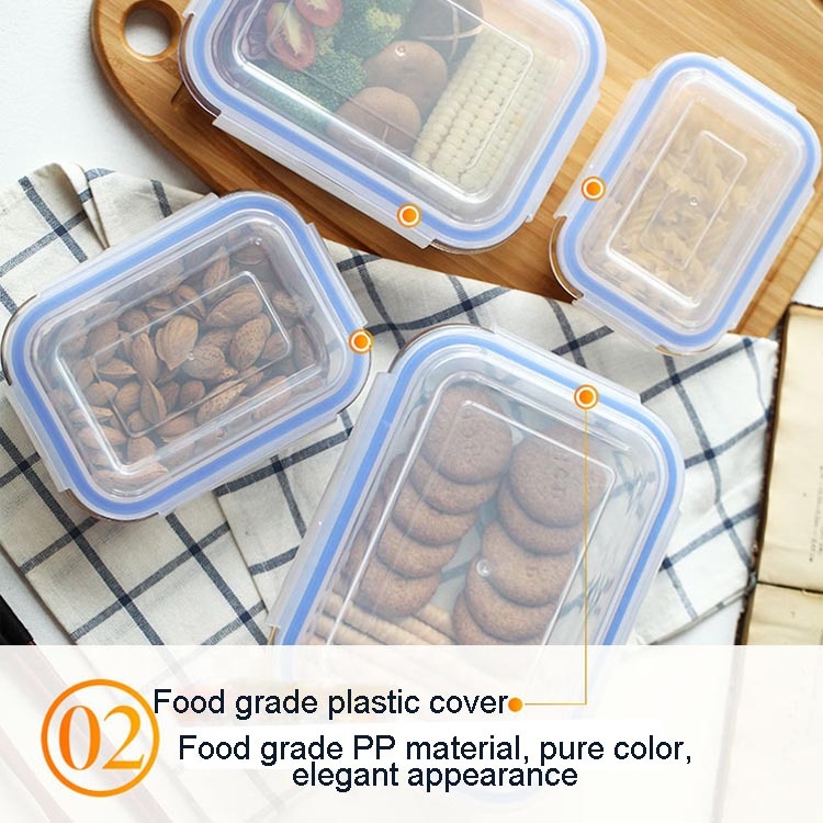 wholesale glass borosilicate food box glass food container lunch box