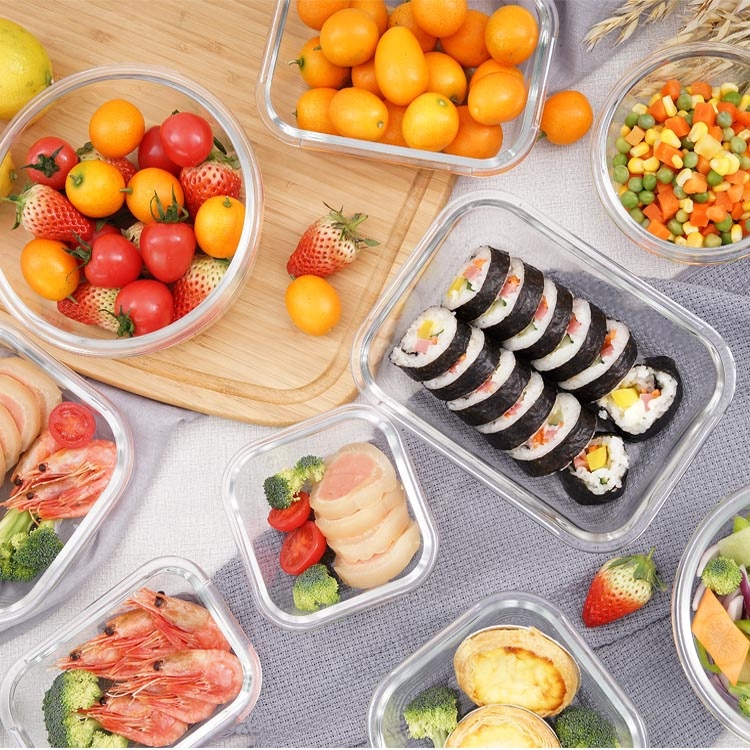 wholesale glass borosilicate food box glass food container lunch box