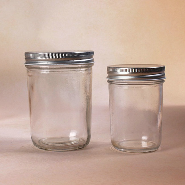 wholesale glass bottle Caviar glass bottle with metal cap jam glass jar