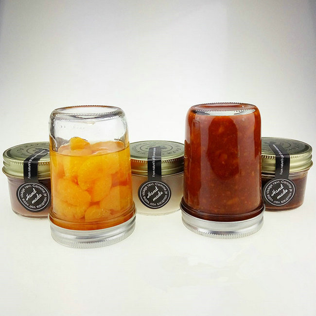 wholesale glass bottle Caviar glass bottle with metal cap jam glass jar