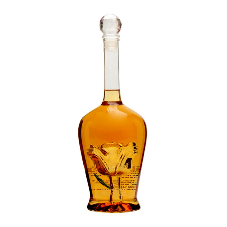 wholesale glass liquor Rose Tequila bottles
