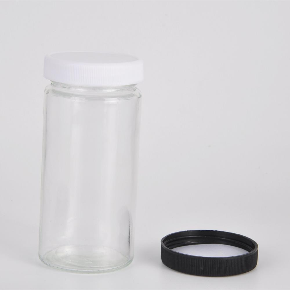 wholesale glass spice jar bottle with plastic lid frosted mason container with cap for food coffee