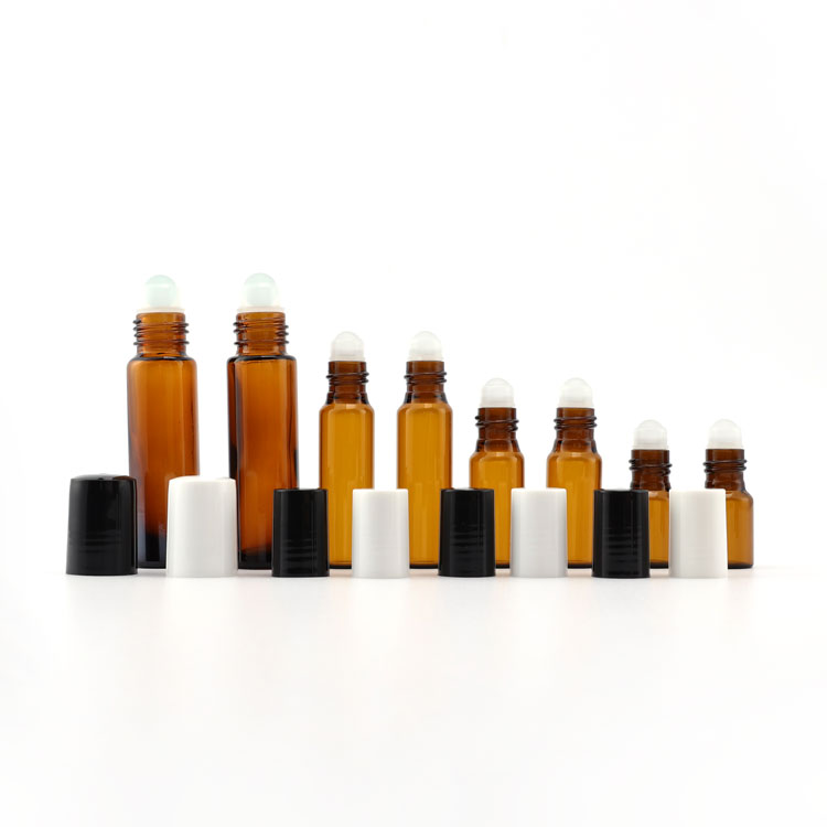 wholesale glass vial 1ml 2ml 3ml 10ml color essential oil perfume glass roll on bottle with roller ball and cap