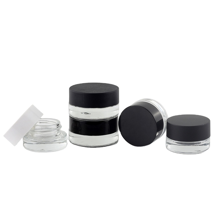 wholesale good price fast delivery cbd wax glass container jar with lid 3ml 5ml 10ml mini glass container