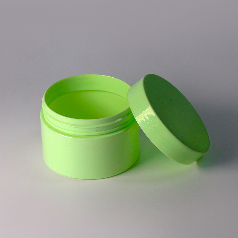 wholesale green eco friendly PET empty jar for hair cream face cream jar cosmetic cream jar