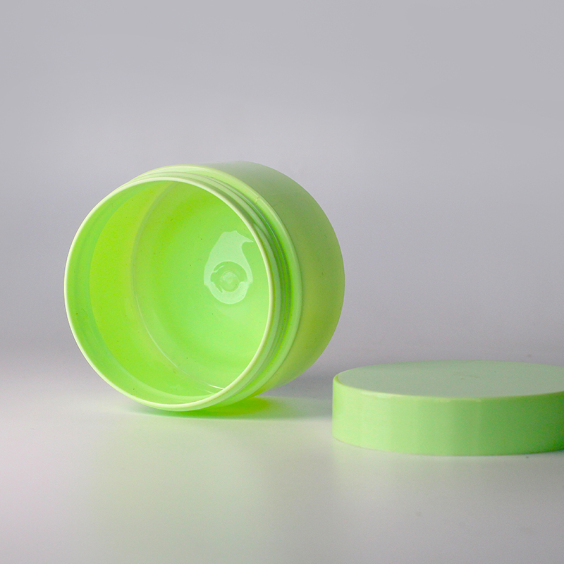 wholesale green eco friendly PET empty jar for hair cream face cream jar cosmetic cream jar