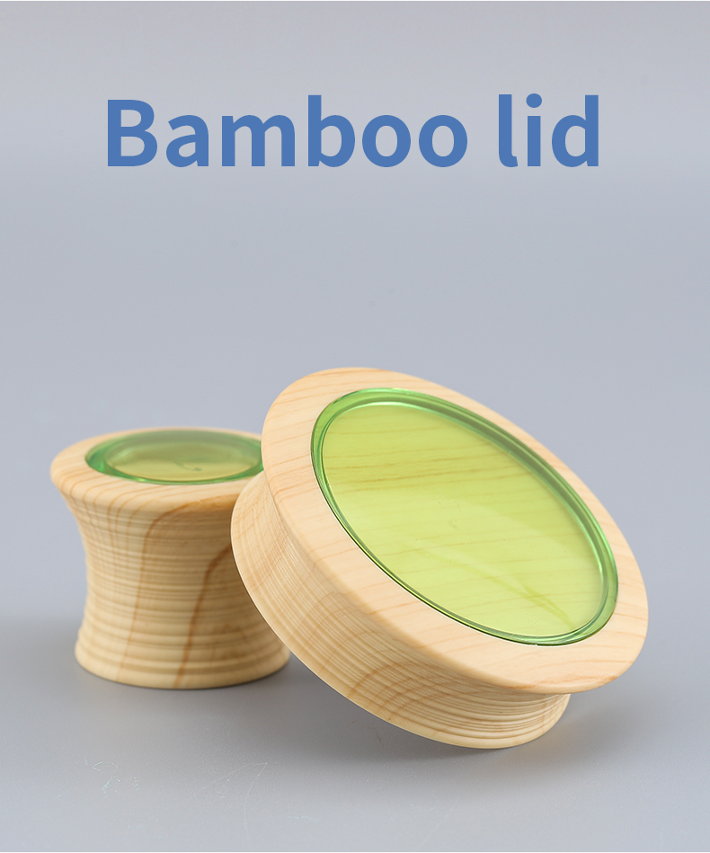 wholesale green luxury cosmetic glass jar 50ml cream jar containers with glass jar bamboo lids