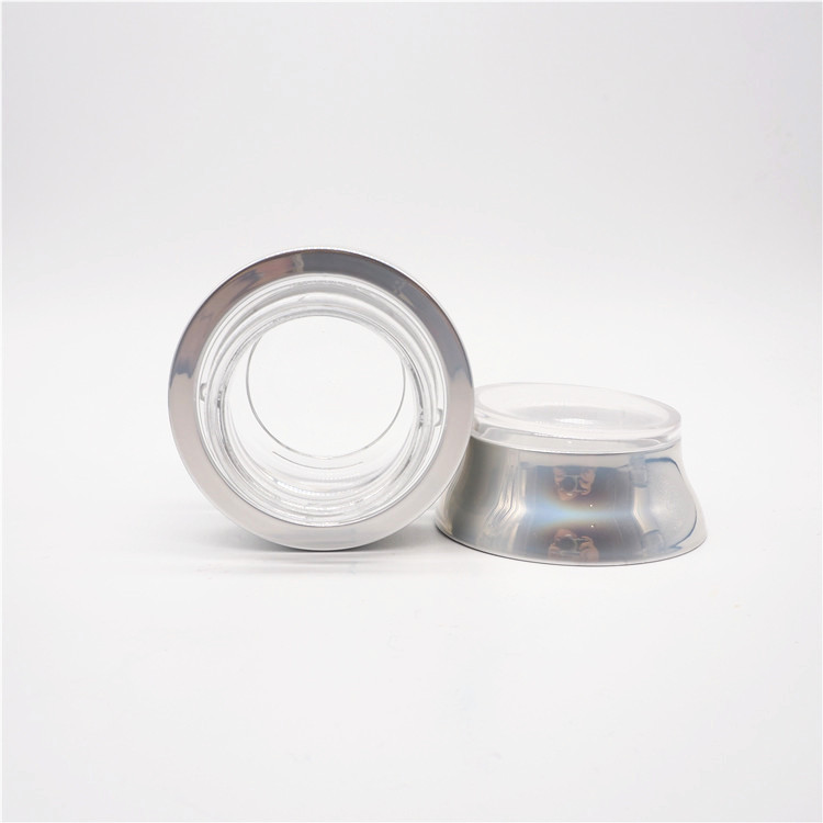 wholesale high grade silver color cheap cosmetic facial empty cream jar glass 50ml containers