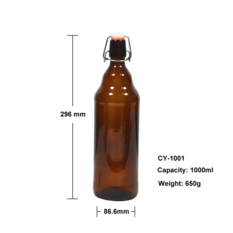 wholesale high quality 1 liter glass drinking bottle