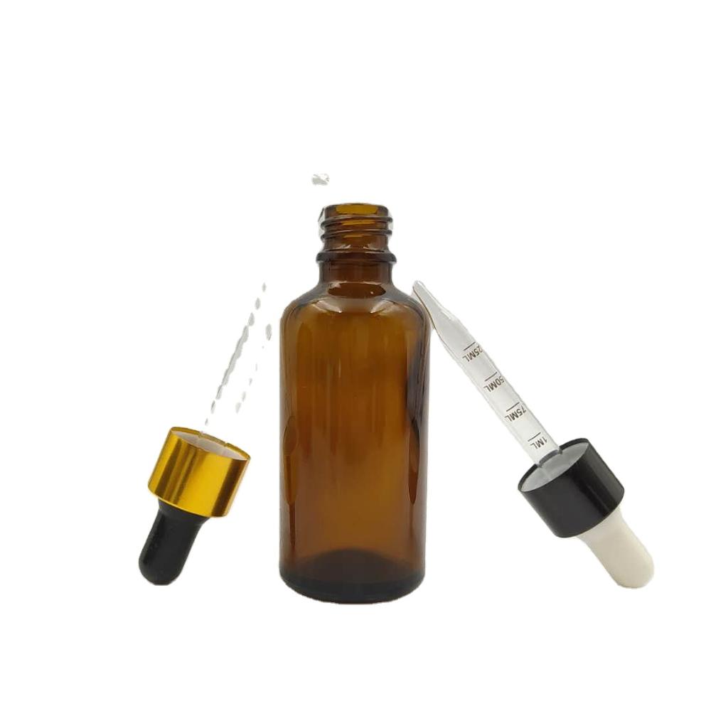 wholesale high quality 50ml amber glass dropper bottle for essential oil