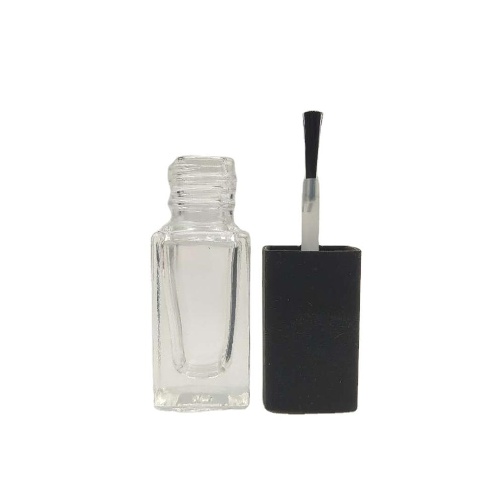 wholesale high quality 6ml clear glass empty square nail polish bottle