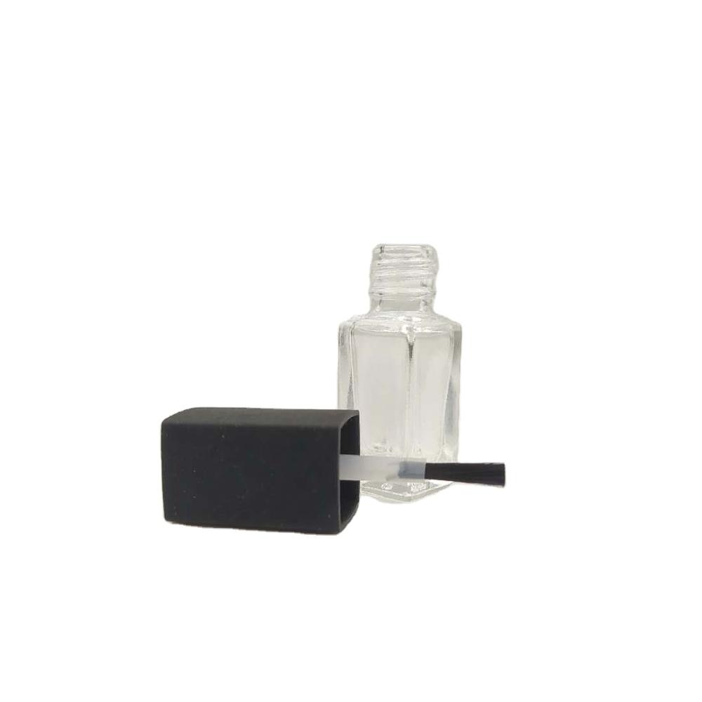 wholesale high quality 6ml clear glass empty square nail polish bottle