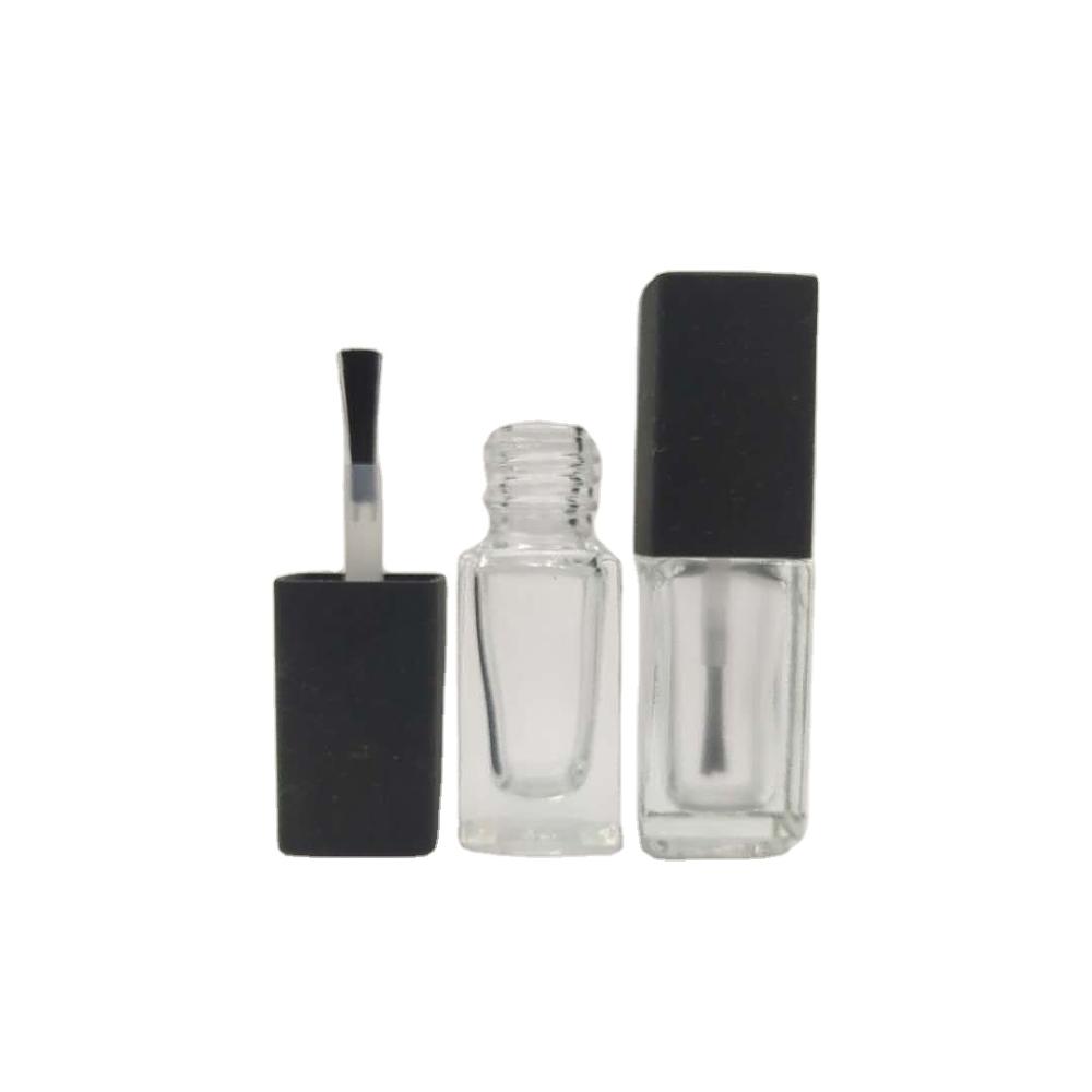 wholesale high quality 6ml clear glass empty square nail polish bottle
