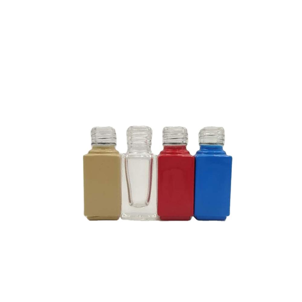 wholesale high quality 6ml clear glass empty square nail polish bottle