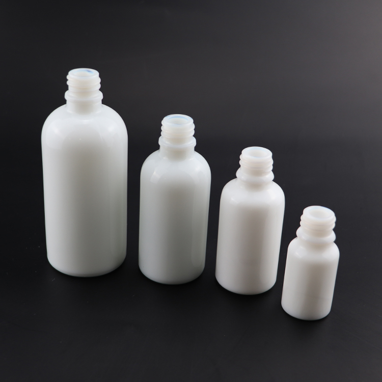 wholesale high quality Essential oil opal white porcelain glass dropper bottle with gold screw cap 10ml 30ml 50ml 100ml