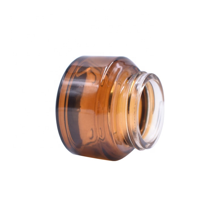 wholesale high quality cream glass jar 50g, cosmetics packing skin beauty fancy amber cream jar 30ml
