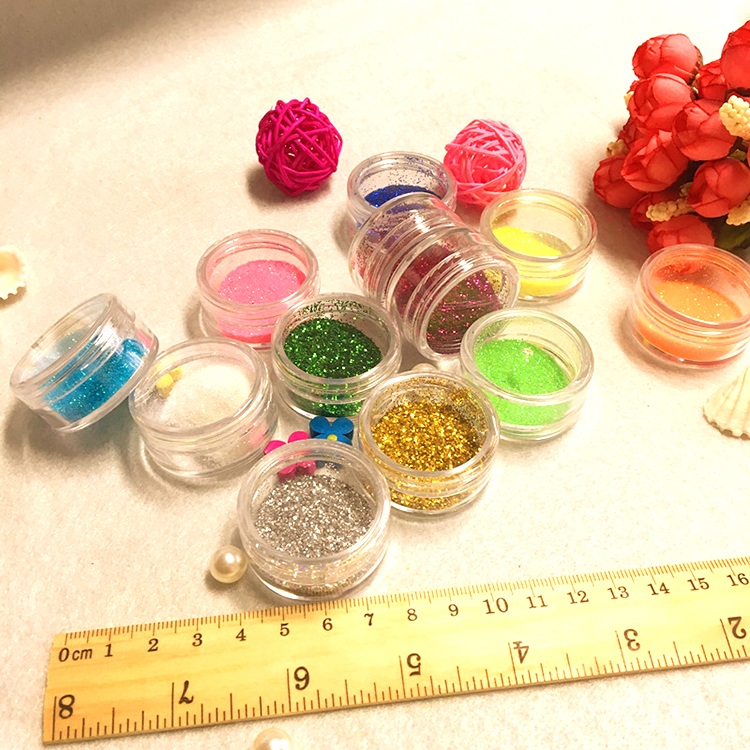 wholesale high quality empty eye shadow jar 2.5g 3g 5g clear nail art plastic container for powder plastic glitter eyeshadow pot