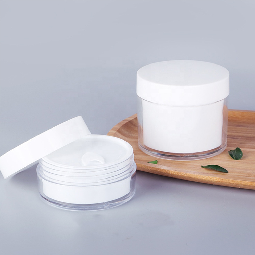 wholesale high quality recycled big size PET 100g 200g cream jar cosmetic containers empty plastic jar for skin care packaging