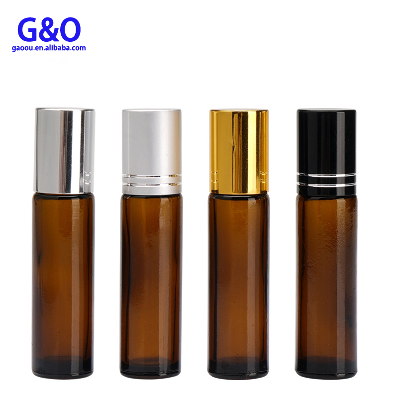 wholesale in China 10ml glass essential oil bottles roller ball bottles roll on amber clear 10 ml empty roll on glass bottle