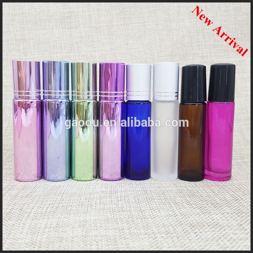 wholesale in China 10ml glass essential oil bottles roller ball bottles roll on amber clear 10 ml empty roll on glass bottle