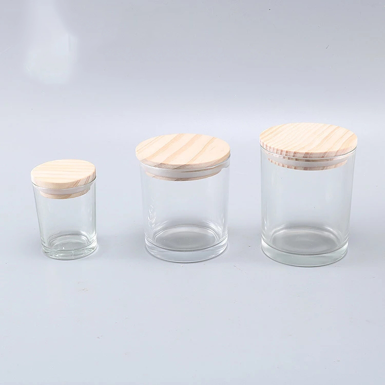 wholesale in stock clear glass cylinder candle holder scented candle glass jar with cork lid