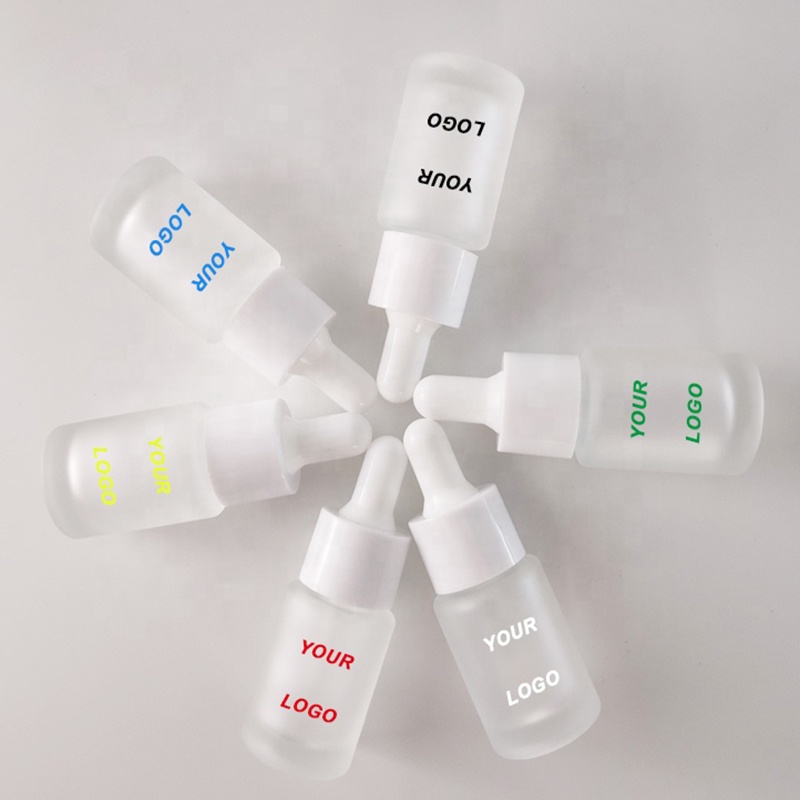 wholesale in stock frosted clear 30ml flat shoulder dropper glass bottle custom logo printing low moq