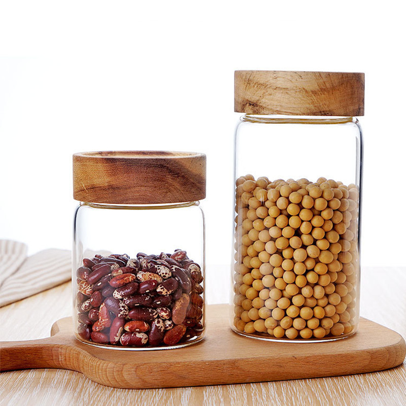 wholesale kitchen luxury food storage container glass jars set